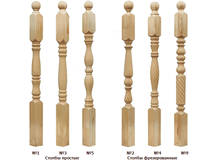 Деревянные столбы для лестниц